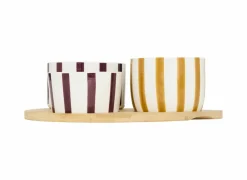 Aperoset Cheri Ø25cm - bamboe & porselein - multicolor