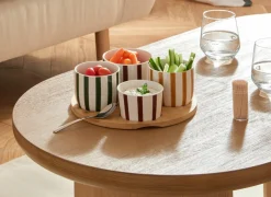 Aperoset Cheri Ø25cm - bamboe & porselein - multicolor