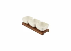Aperoset Cucina 4-delig  25x8x6,5cm - stoneware - wit
