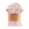 Tiseco Badjas Delux 122/128 - flanel - roze
