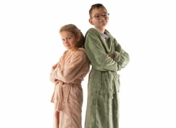 Tiseco Badjas Delux 110/116 - flanel - roze