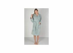 Badjas M flanel sea green