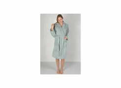 Badjas S flanel sea green