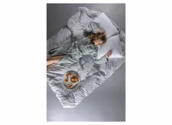 Badjas S flanel sea green