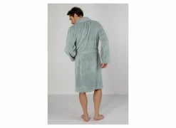 Badjas XS flanel sea green