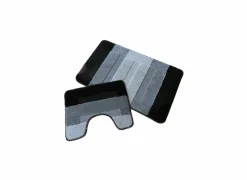 Badmat & wc-mat Nevada 40x50/50x80cm - polyester - zwart & grijs