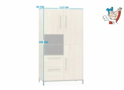 Barkast Bridge 112cm - lamulux - fresh oak & old piano