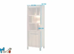 Barkast 63cm - decor - old teak & matt black