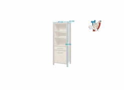 Barkast 69cm - decor - oranje teakhout & matzwart