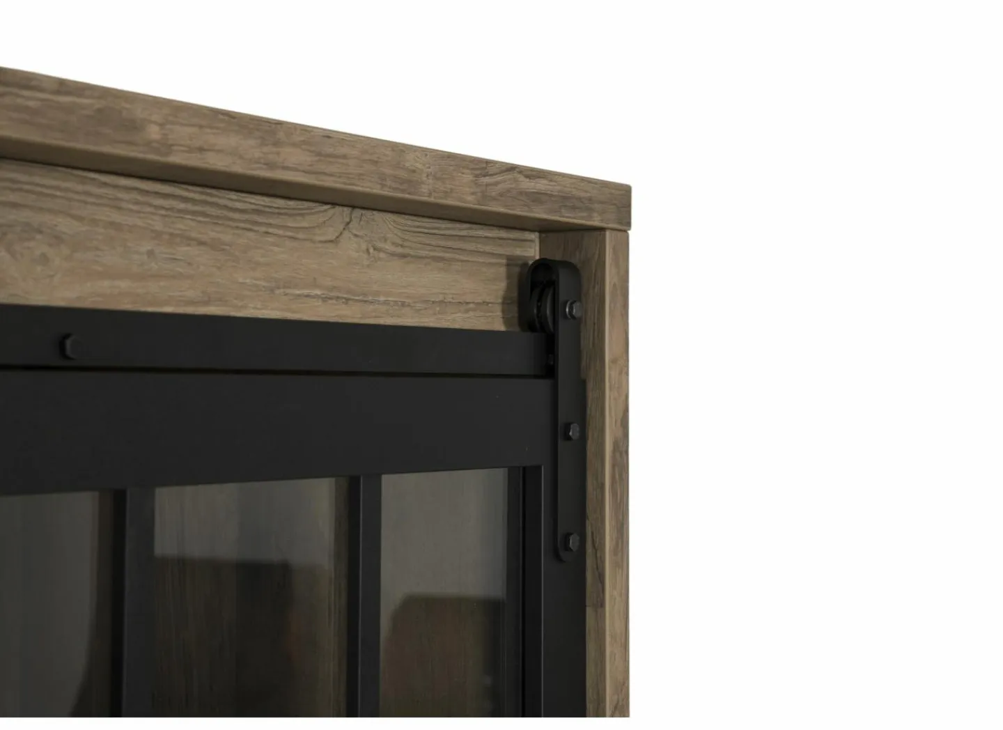 Barkast 122cm  decor - old teak & matt black