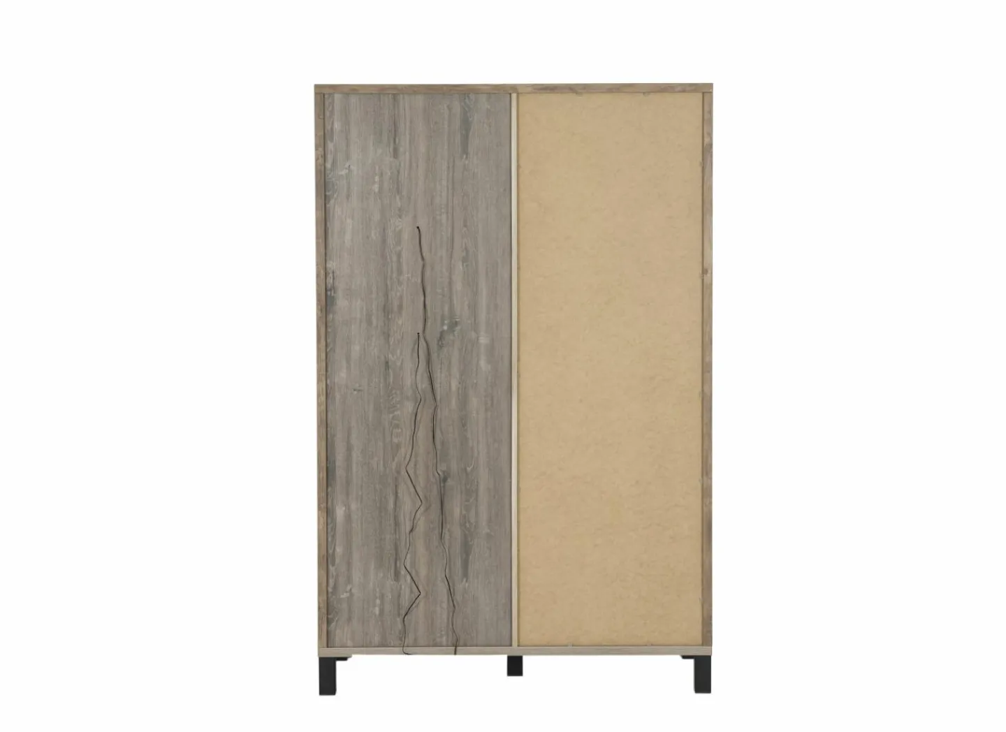 Barkast 122cm  decor - old teak & matt black