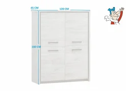 Barkast Elias 120cm  decor - grijze eik