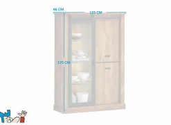 Barkast Elon 125cm - decor - acacia/zwart