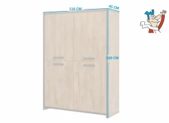 Barkast Esther 116cm - decor - industrial oak