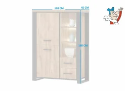 Barkast Estrella 120cm - decor - industrial oak