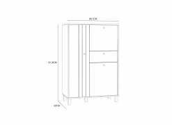 Barkast Killarney 88cm - decor - mauvella oak & sand