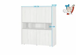 Barkast Lucca 140cm - decor - millenium eik/lichtgrijs