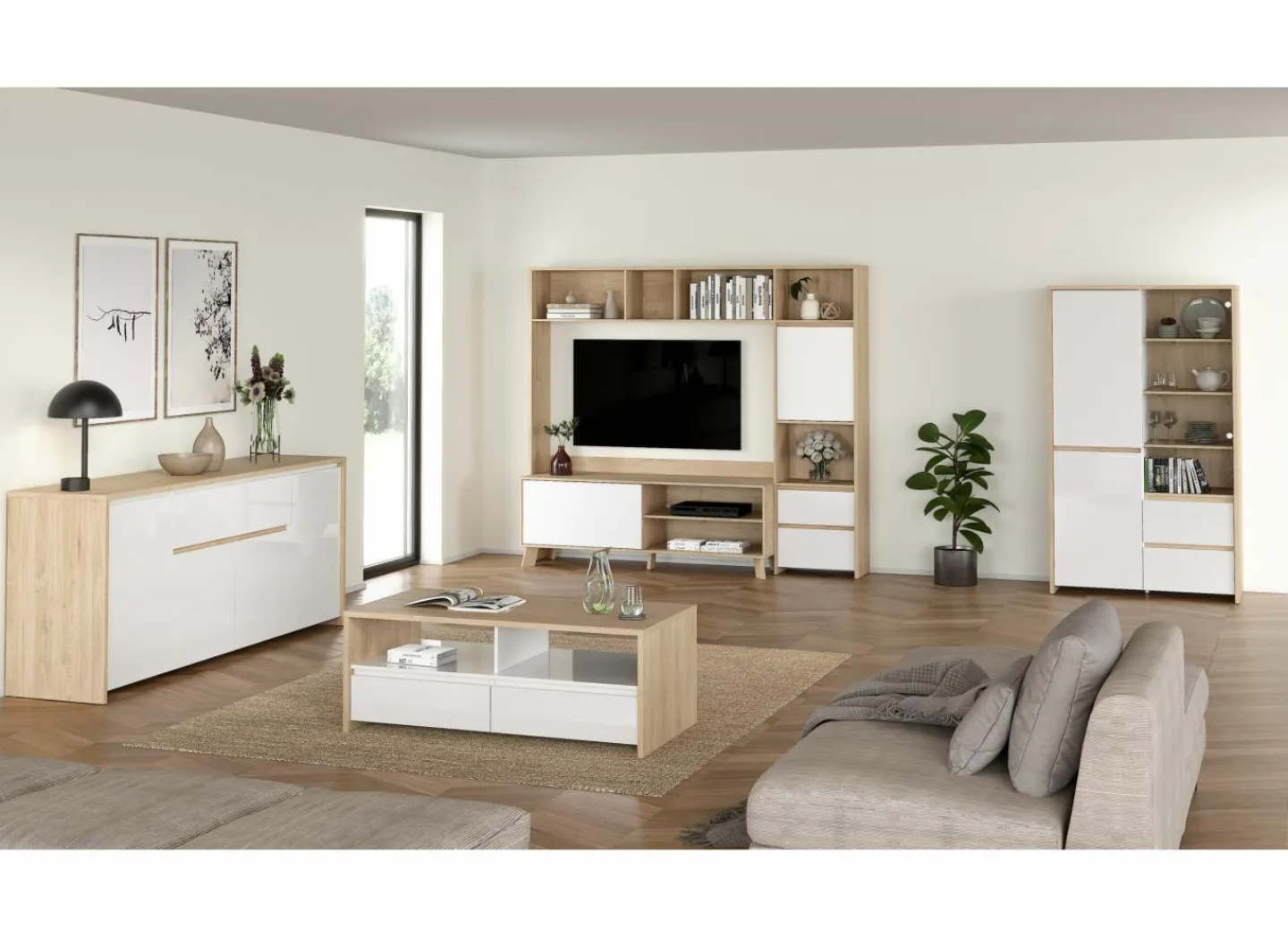 Barkast Next 100cm - decor - wit/jackson hickory