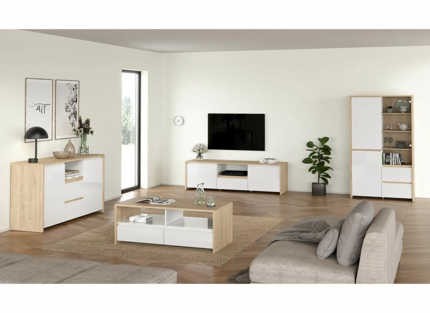 Barkast Next 100cm - decor - wit/jackson hickory