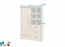 Barkast Piero 121cm - decor - scarlet oak