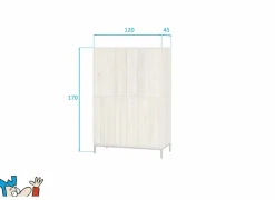 Barkast Polar 120cm - eik massief & decor- naturel