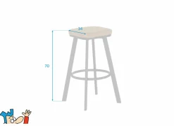 Barkruk Anthony  ZH70cm - lederlook - cognac