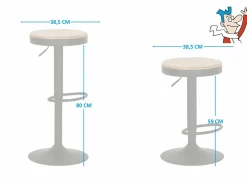 Barkruk Karma ZH59-80cm - hout - bruin/zwart