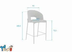 Barstoel Bacchus ZH75,5cm - stof - groen