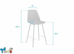 Perfecta Barstoel Claudio ZH66,5cm - kunststof - antraciet