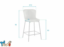 Barstoel Solace ZH65cm - stof - taupe