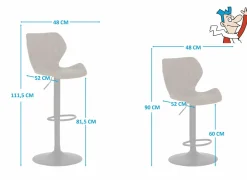 Barstoel Toro ZH58-80cm - lederlook - bruin