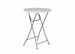 Bartafel Tessa Ø80x110cm - kunststof - wit