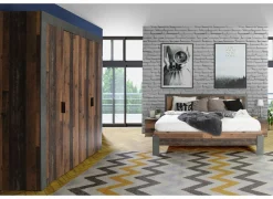 Bed Attaylar 160x200cm - decor - oldwood vintage & donkergrijs