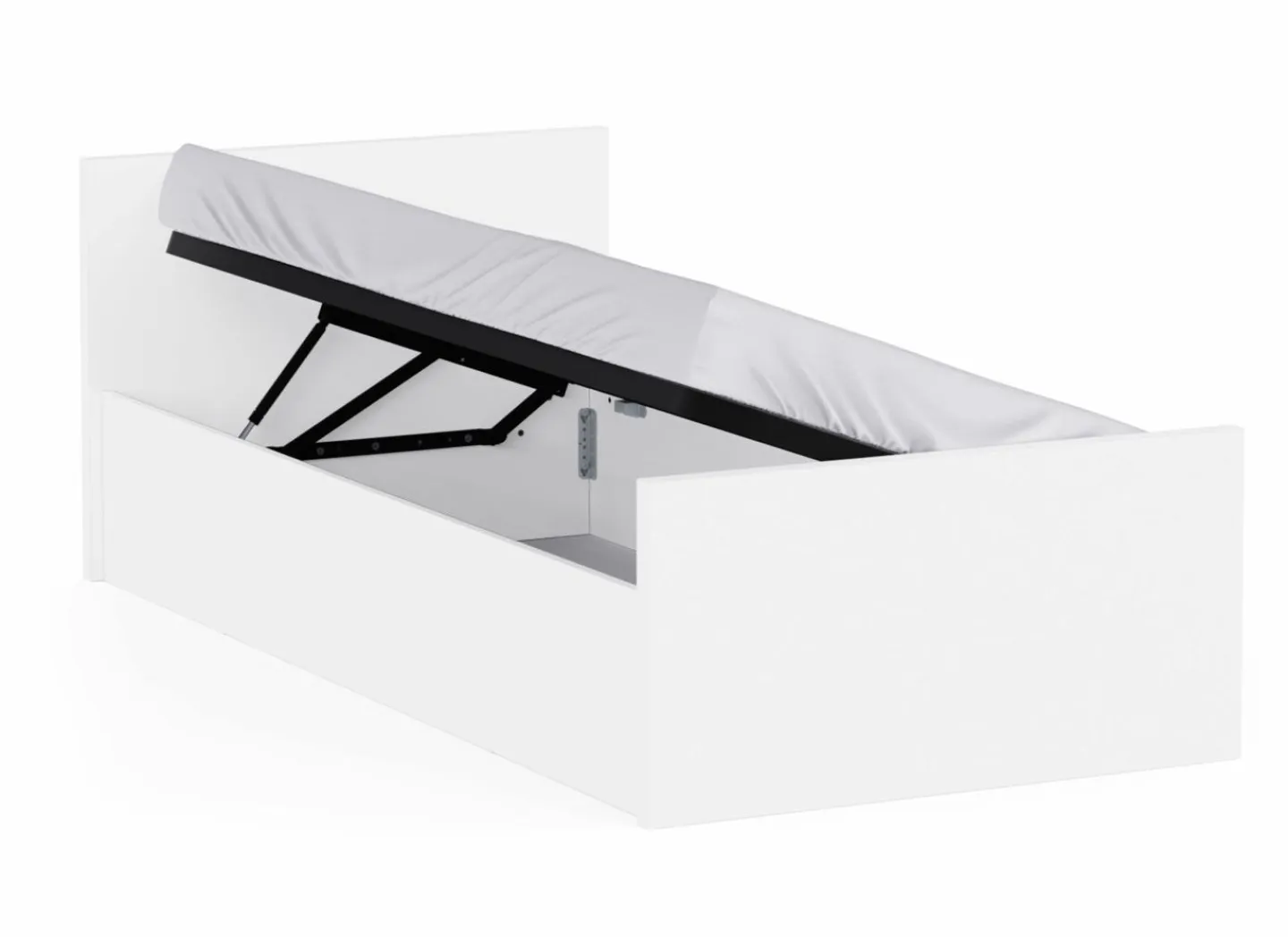 Bed Clyde 90x200cm - decor - wit met opbergruimte