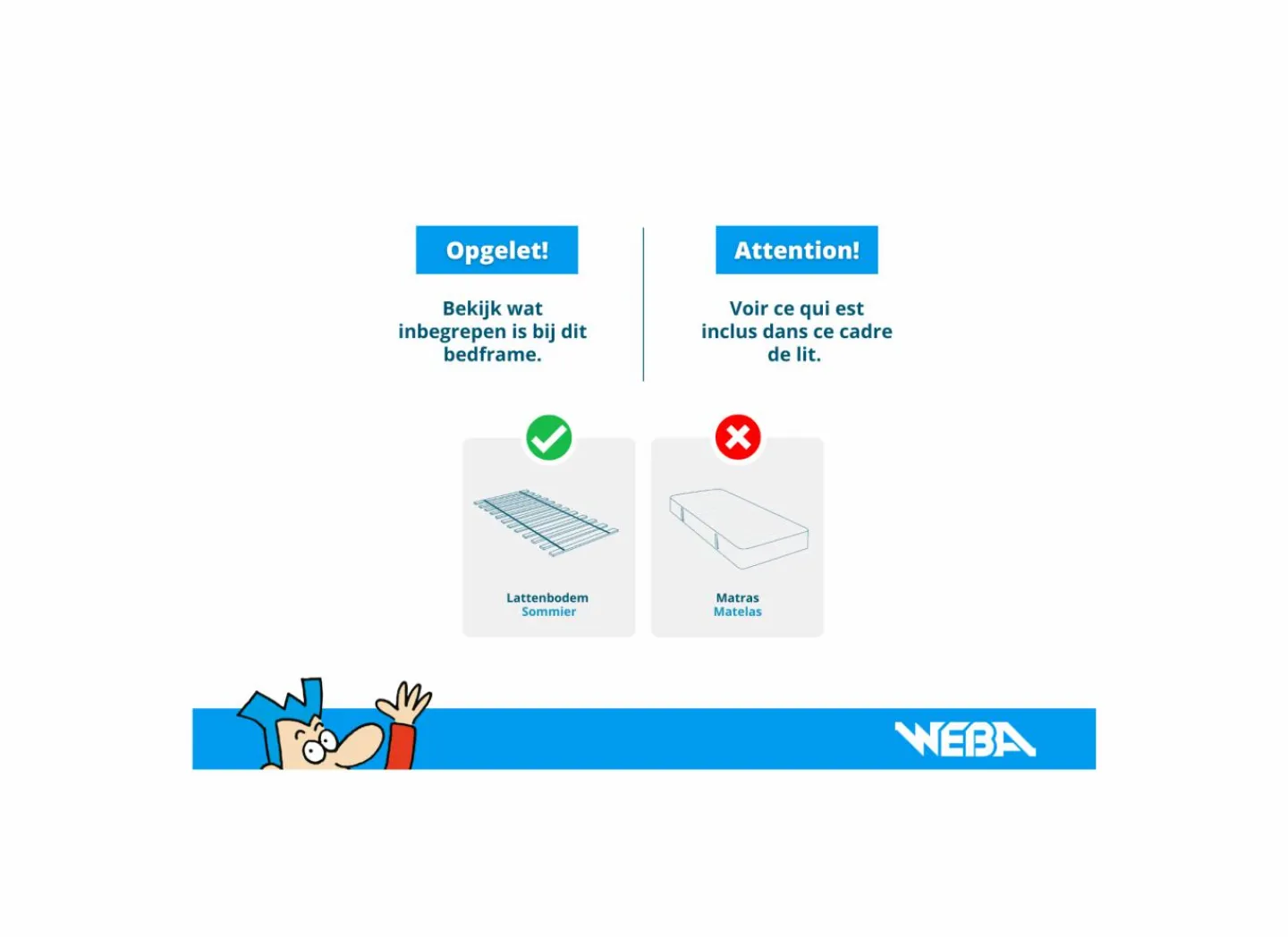 Bed Clyde 90x200cm - decor - wit met opbergruimte