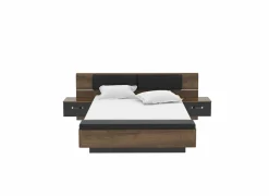 Bed Dolce 160x200cm - decor - mud oak & black oak