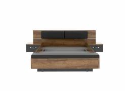 Bed Dolce 160x200cm - decor - mud oak & black oak