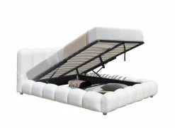 Bed Isola 180x200cm met opberguimte - bouclé - wit