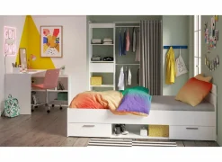 Bed Michigan 90x200cm - decor - wit met opbergruimte