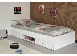 Bed Nashville 90x200cm - decor - wit met opbergruimte