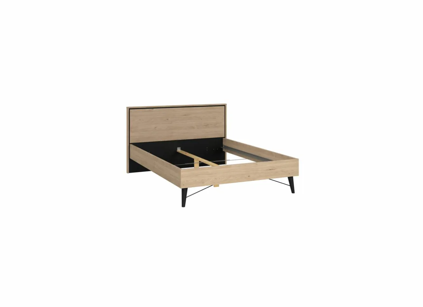 Bed Ry 140x200cm - decor - bruin & zwart