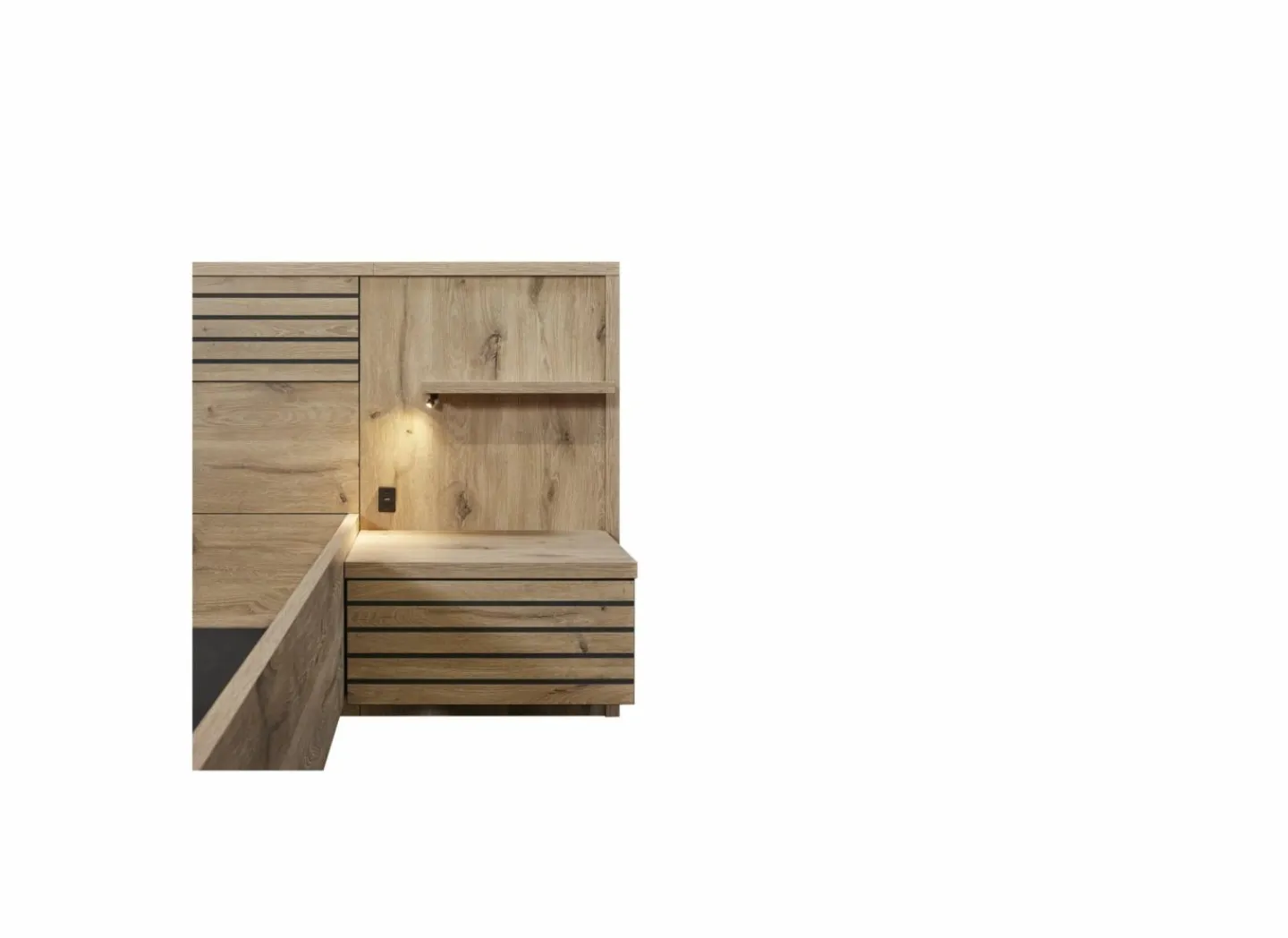 Bed Tanya 160x200cm - decor - canyon oak & elegant black