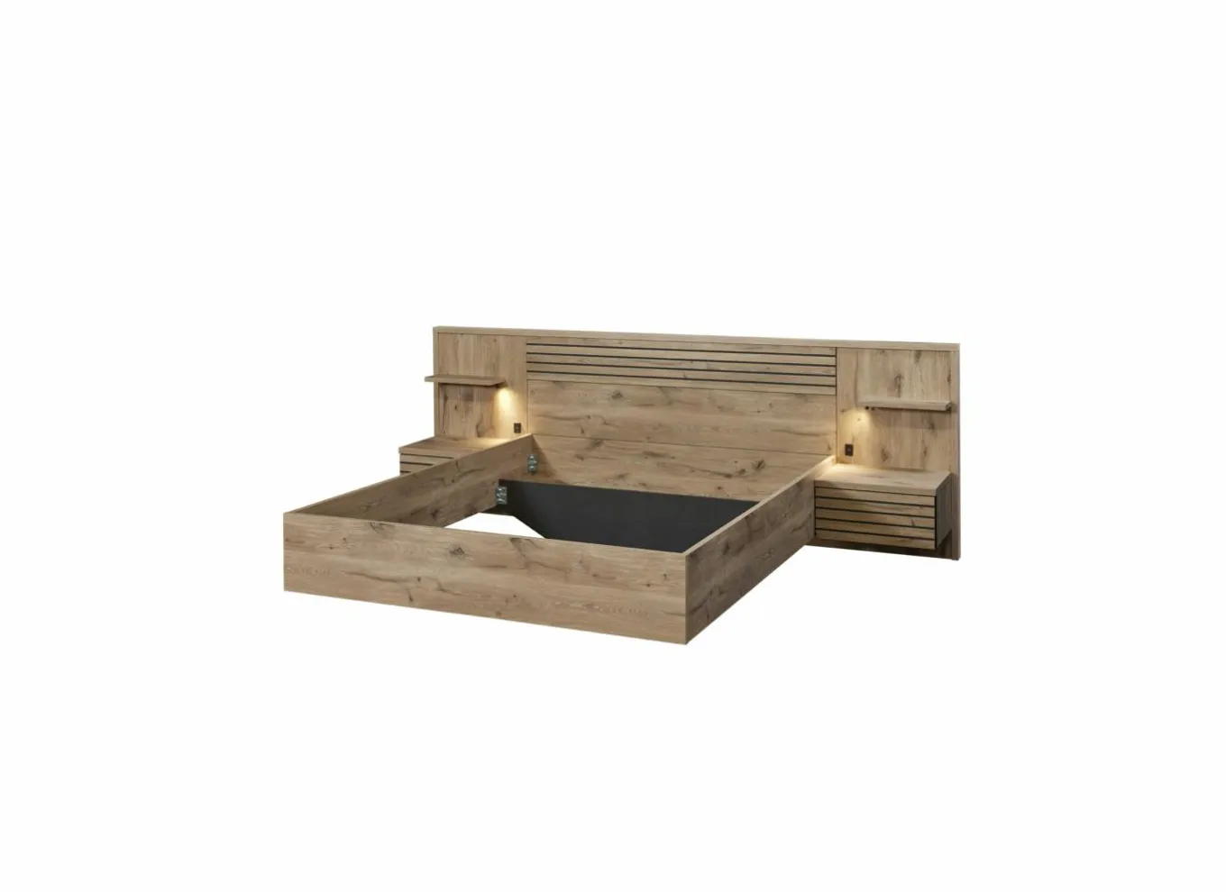 Bed Tanya 180x200cm - decor - canyon oak & elegant black