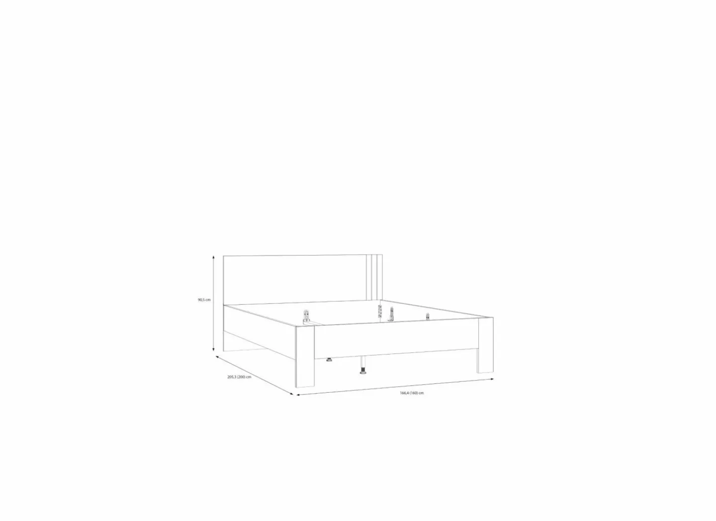 Bed Waikato 160x200cm - decor - mauvella eik & zand