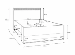 Bed Wexlin 120x200cm - decor - sand & mauvella oak