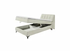 Bedbox Atlantis 120x200cm - stof - ivoor met opbergruimte