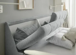 Bedbox Atlantis 180x200cm - stof - grijs met opbergruimte