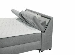 Bedbox Atlantis 180x200cm - stof - grijs met opbergruimte