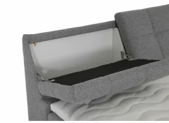 Bedbox Atlantis 160x200cm - stof - grijs met opbergruimte