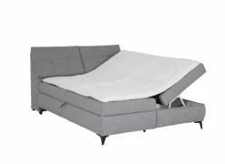 Bedbox Atlantis 160x200cm - stof - grijs met opbergruimte